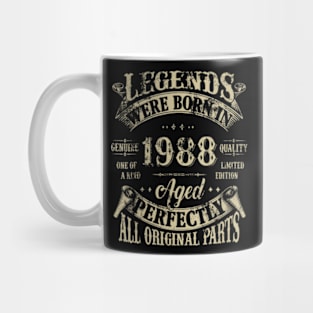 36th Birthday Tee 36 Years Old Vintage Legends Born In 1988 Mug